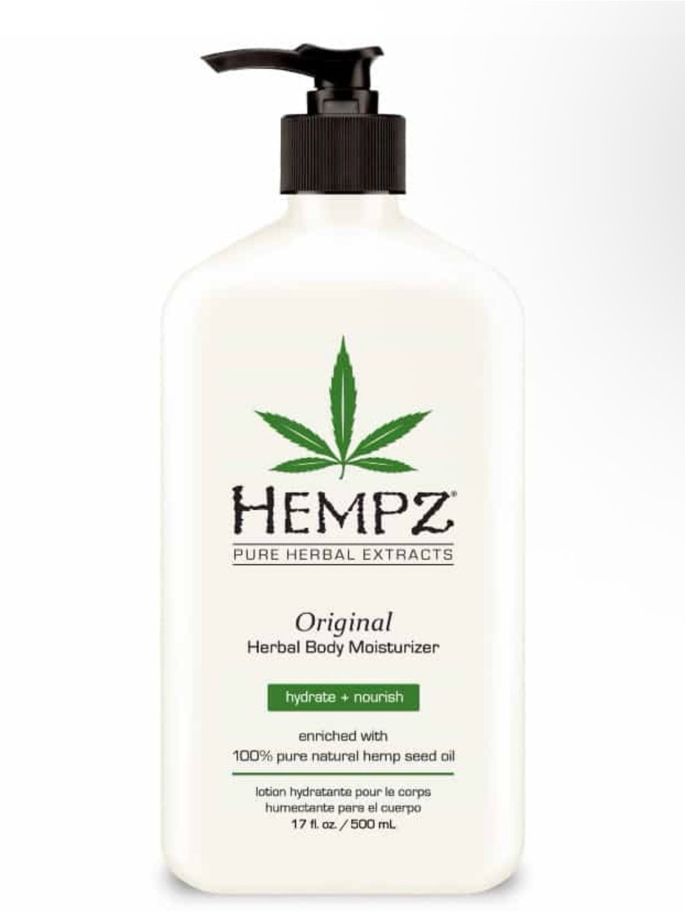 Hempz Original Herbal Body Moisturizer White Bottle with Green Logo